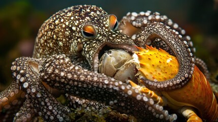 Poster - An Octopus Attacks and Consumes a Crab