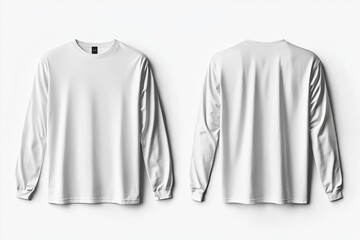 White Long Sleeve Tshirt Mockup Isolated created with Generative AI