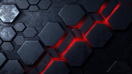 Red arrow on black hexagonal carbon fiber background