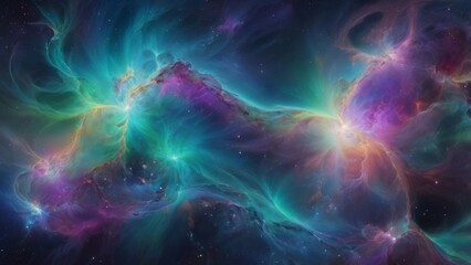 Poster - A swirling nebula in space, with vibrant colors.