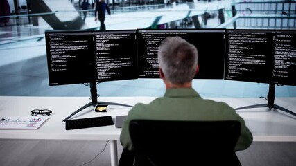 Fototapete - Software Programmer Or Coder Man