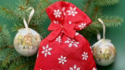 Sticker - Christmas decoration with gift bag