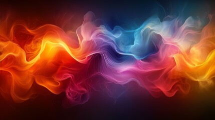 Wall Mural - colorful wisps of light swirl together in a vibrant display of abstract patterns against a dark back