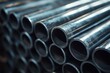 © At My Hat - Stack of metal pipes. Use for industrial, construction, or manufacturing.