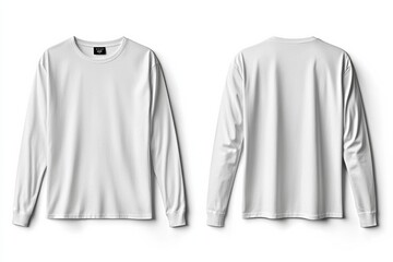 White Long Sleeve Tshirt Mockup Isolated created with Generative AI