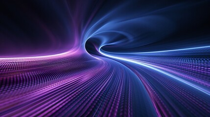 Sticker - Abstract light trails in shades of blue and purple, creating a dynamic and futuristic visual effect for technology themes.