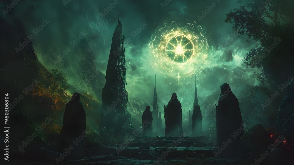 Baleful Incantations and Arcane Symbols in a Mystic Ritual of Dark ...