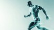 © Stock Avenue - Muscular body shape workout on blank slate background copy space for text plain background showcasing energy and movement