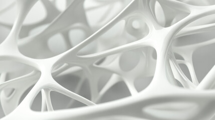 Wall Mural - Abstract white structure resembling interconnected organic forms.