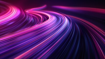 Sticker - Vibrant abstract light trails in pink and blue shades create a dynamic visual experience, perfect for backgrounds and digital art.