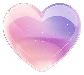 Canvas Print - PNG  Gradient heart with glossy effect