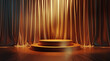© Ranju - The golden stage in front of the curtain on the stage