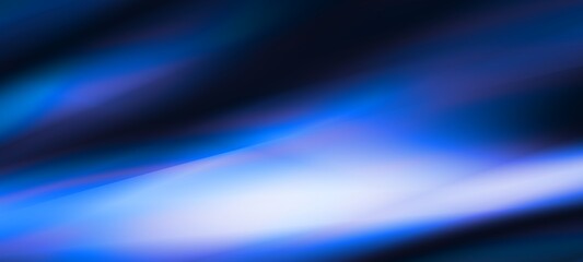 Poster - Dark blue digital abstract background with ultraviolet neon glow, blurry light lines, waves