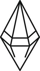 Sticker - Simple line drawing of a multi faceted diamond shape with a thick black outline