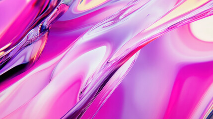 Canvas Print - Abstract design featuring smooth, flowing shapes in vibrant pink and purple hues.