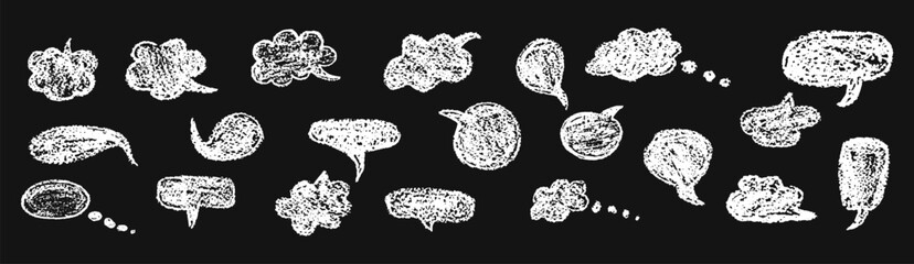 Wall Mural - set of fun speech bubbles for chat. comic frame templates for dialogues. collection of children spee