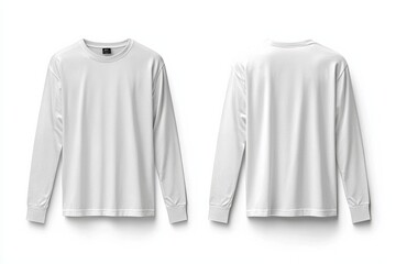 White Long Sleeve Tshirt Mockup Isolated created with Generative AI