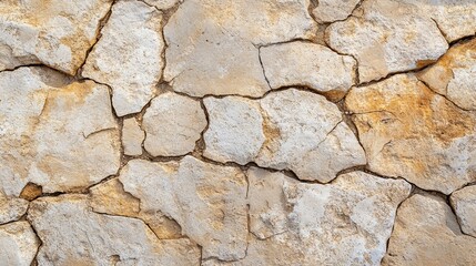 A close-up view of cracked, dry earth, showcasing natural textures and patterns.