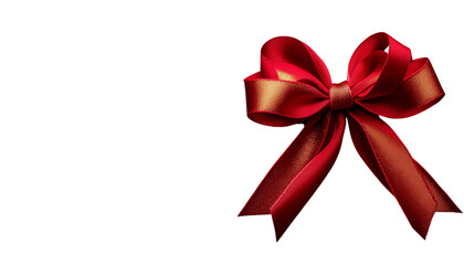 Wall Mural - Elegant red gift bow with ribbon isolated on a white background, perfect for celebrations, gifts, or festive decorations.