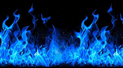 Wall Mural - Fuego_azul_background_photo_blue_flames