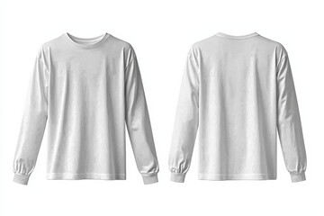 White Long Sleeve Tshirt Mockup Isolated created with Generative AI