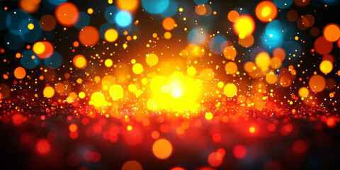 A glowing abstract background with colorful bokeh lights.