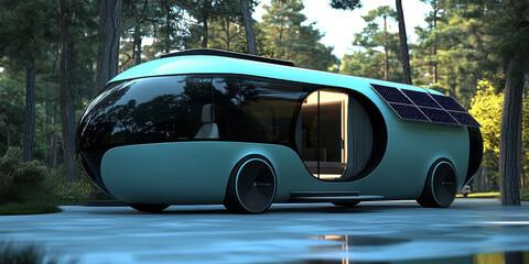 Futuristic, sleek, and sustainable, this solar-powered camper van offers a unique and eco-friendly way to explore the world.