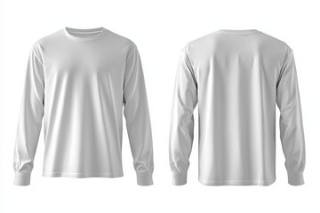 White Long Sleeve Tshirt Mockup Isolated created with Generative AI