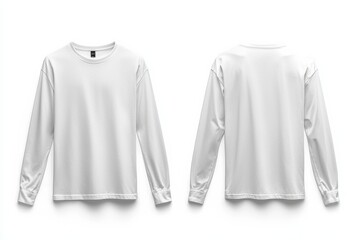 White Long Sleeve Tshirt Mockup Isolated created with Generative AI