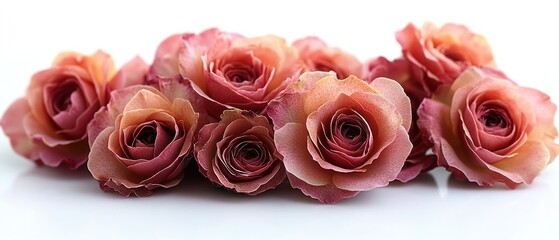 Wall Mural - Close-Up of a Group of Pink Roses with Soft Petals