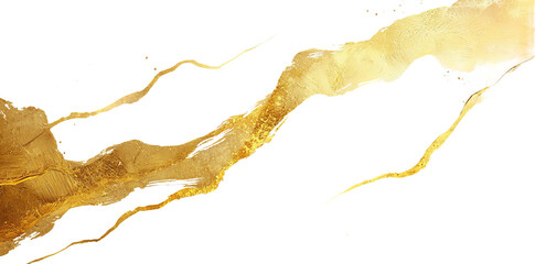 Leinwandbilder - Brush strokes with gold ink isolated on transparent background.
