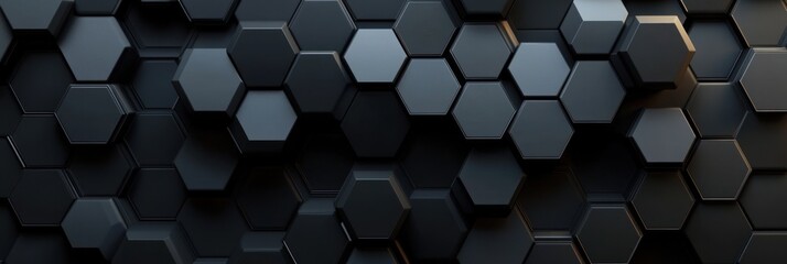 Wall Mural - Abstract Black Hexagon Pattern