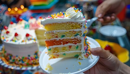 Slice of Celebration: Birthday Cake Cut at 7:4 in Asahan, Indonesia