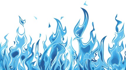 Wall Mural - Clip_art_Blue_flames_background