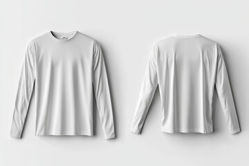 White Long Sleeve Tshirt Mockup Isolated created with Generative AI