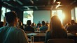 © Natpasit - A group of students attentively listening to a lecture in a classroom bathed in warm sunlight, with a focus on learning and education..