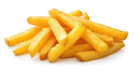 French fry on white background