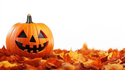 Halloween isolated stock photo on white background. Jack o lantern. Pumpkin