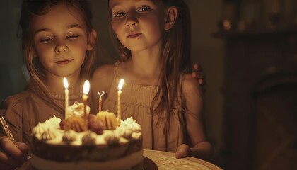 Sweet Sixteen Celebration: Birthday Girls and Candlelit Cake