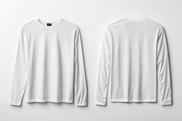 White Long Sleeve Tshirt Mockup Isolated created with Generative AI