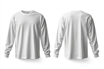 White Long Sleeve Tshirt Mockup Isolated created with Generative AI