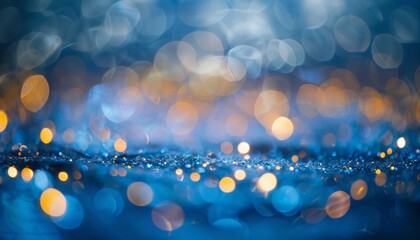 Shimmering Night: A Festive Display of Blue and Gold