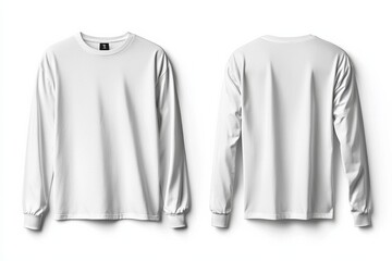 White Long Sleeve Tshirt Mockup Isolated created with Generative AI