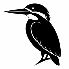 Wall Mural - Kingfisher Black silhouette