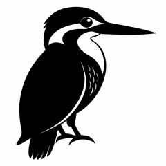 Wall Mural - Kingfisher Black silhouette