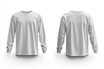 White Long Sleeve Tshirt Mockup Isolated created with Generative AI