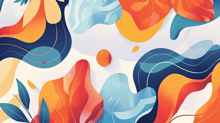 Vibrant abstract illustration featuring fluid shapes and colors, perfect for backgrounds, wallpapers, or creative projects.