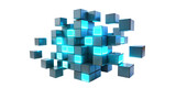 3D cubes pattern on geometric background, perfect for web design and technology concepts
