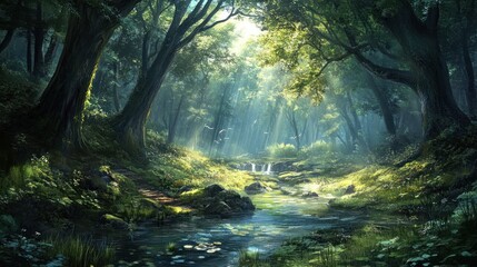 Poster - Enchanted Forest Stream