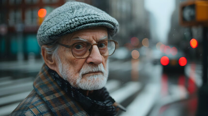 Poster - Full Length Profile Shot Elderly Gentleman